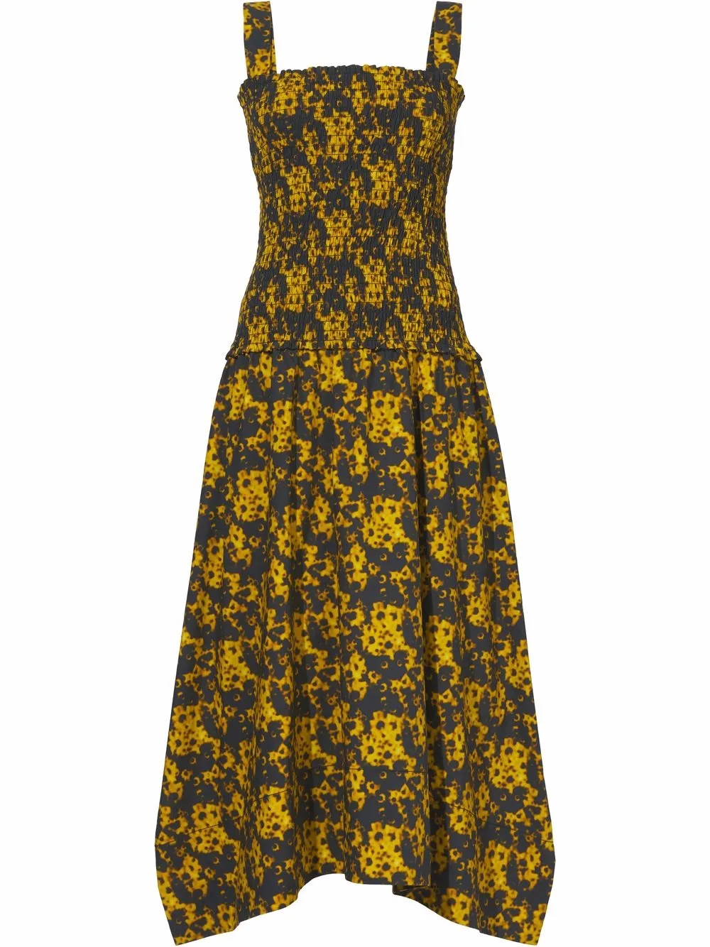 

Proenza Schouler White Label vestido fruncido con girasoles estampados - Amarillo