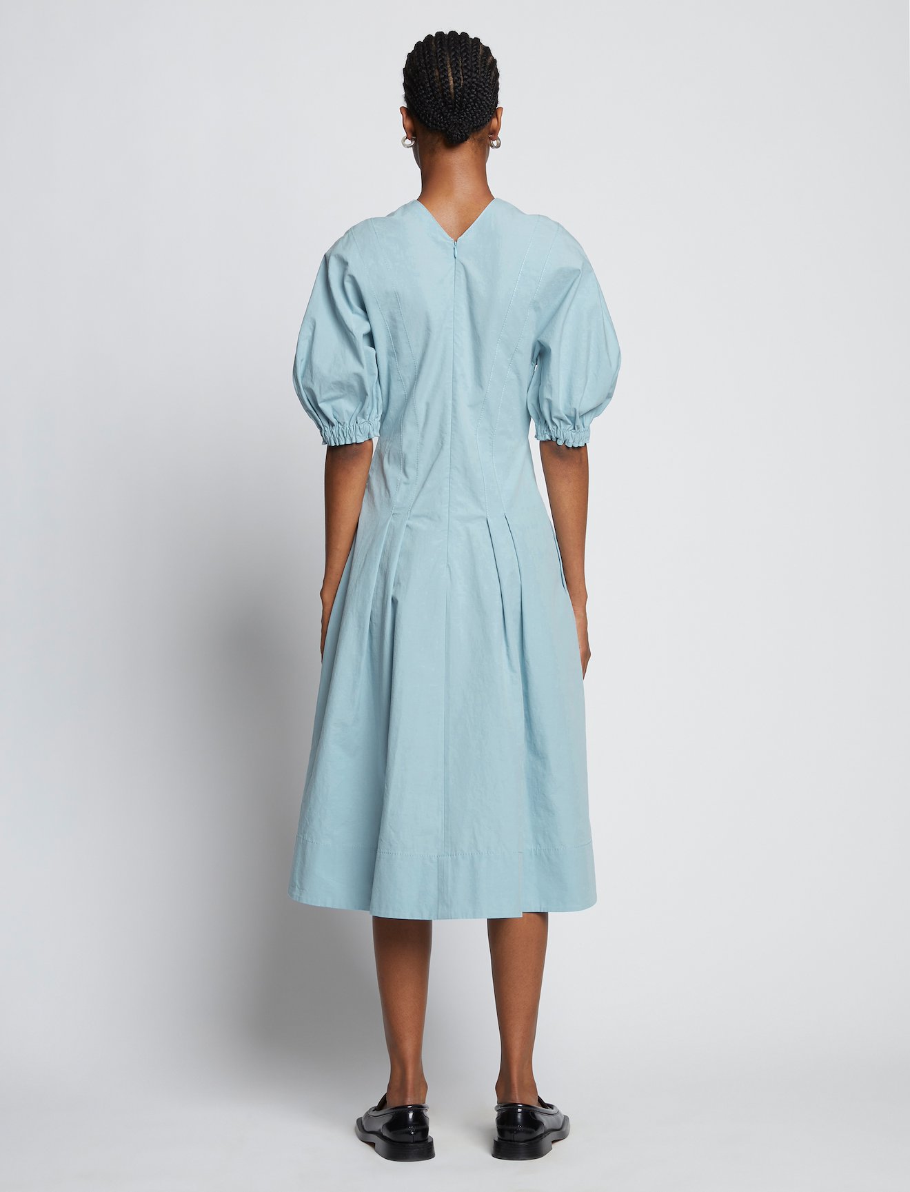 Cotton Linen Puff Sleeve Dress #2