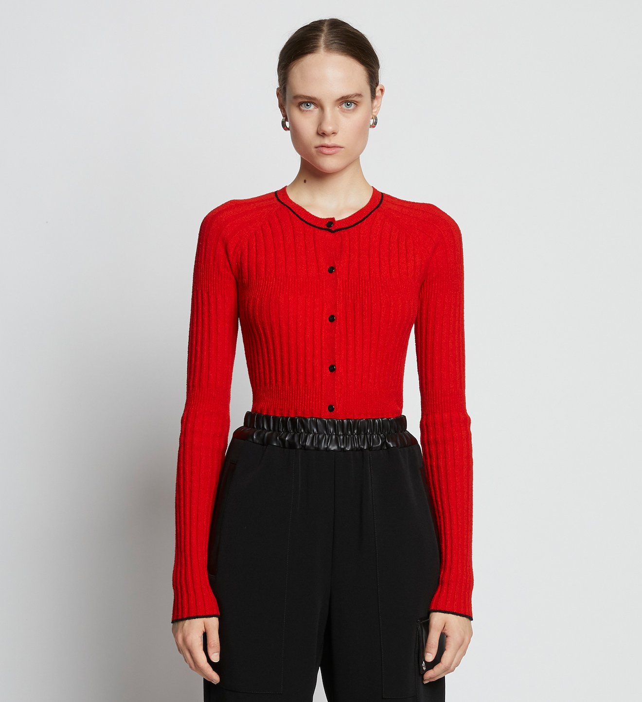 Fine Boucle Cropped Cardigan