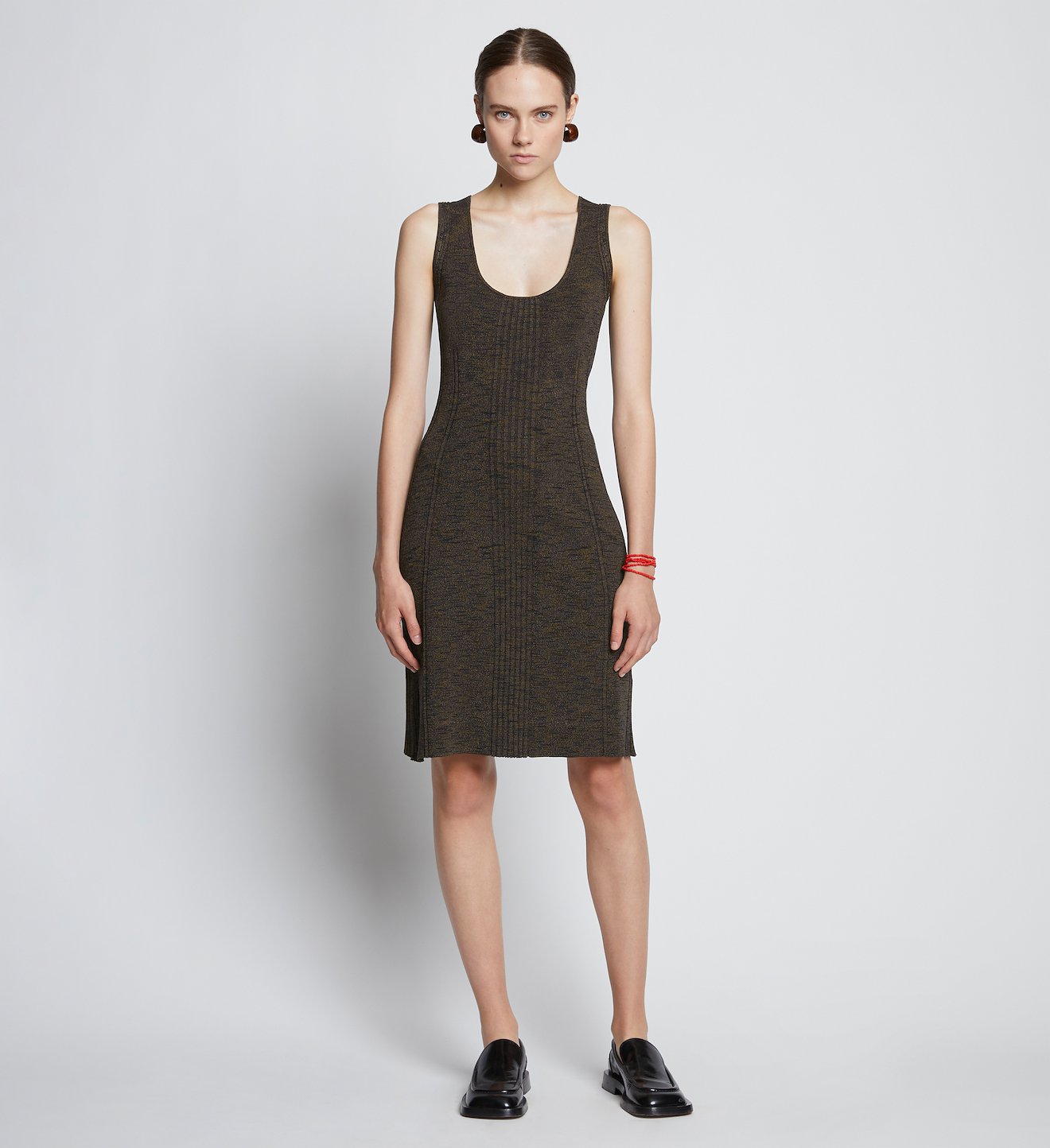 Melange Rib Tank Dress in brown | Proenza Schouler