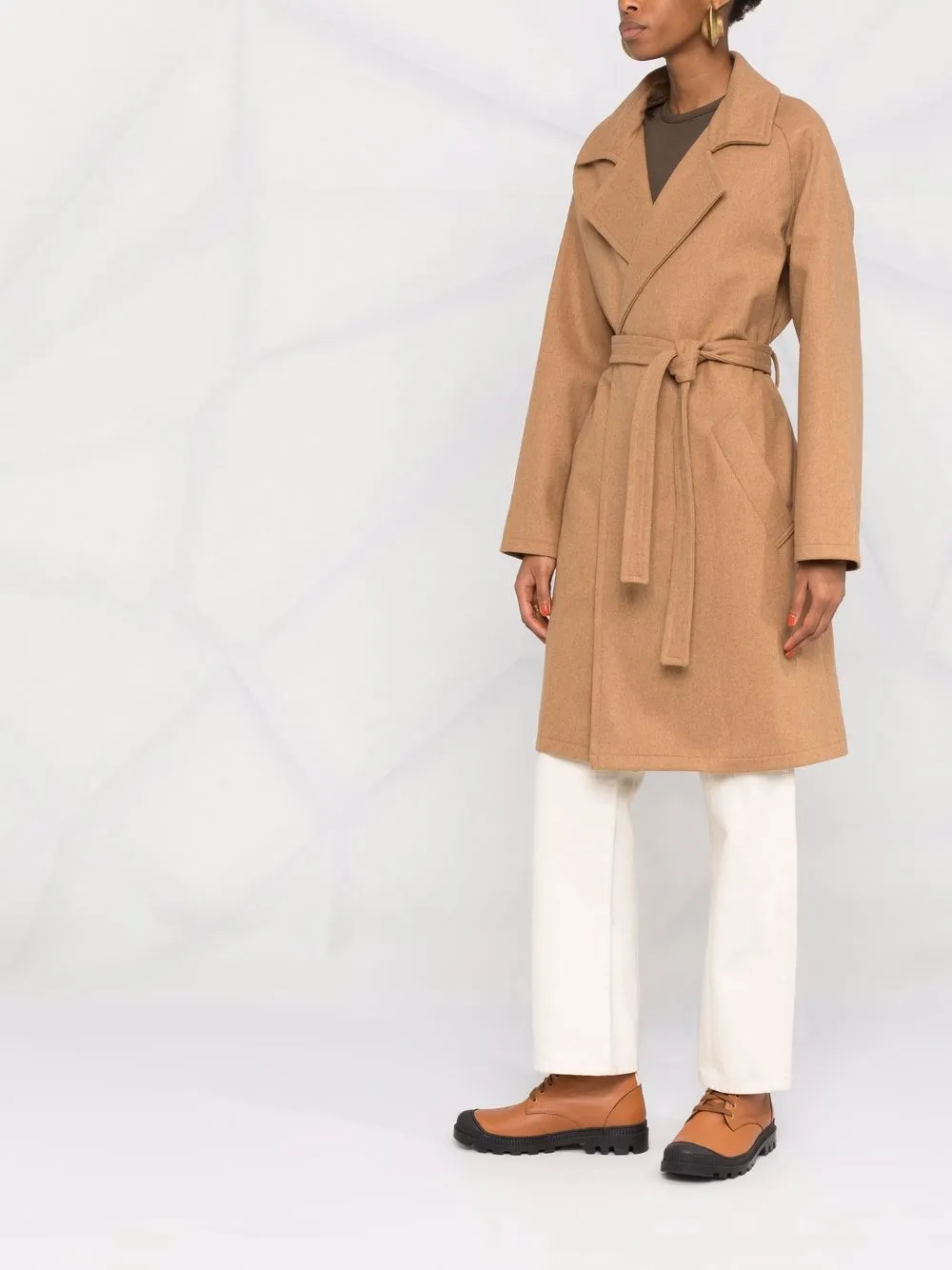 A.P.C. Tied-Waist Coat - Brown