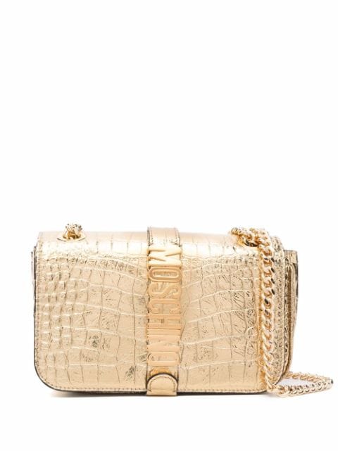 Moschino Metallic croc-effect Crossbody Bag - Farfetch