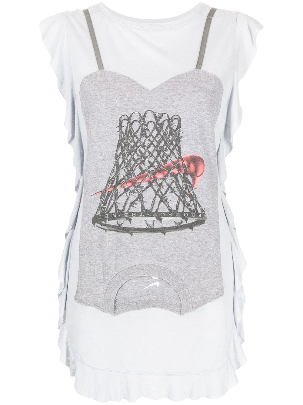 

JUST IN XX deconstructed sleeveless T-shirt - Grey