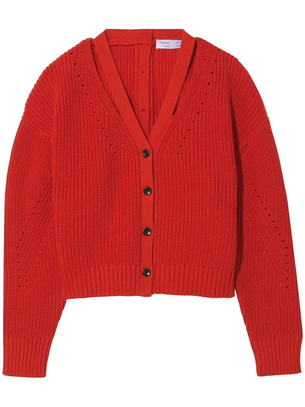 

Proenza Schouler White Label puff-sleeve cotton-cashmere cardigan - Red