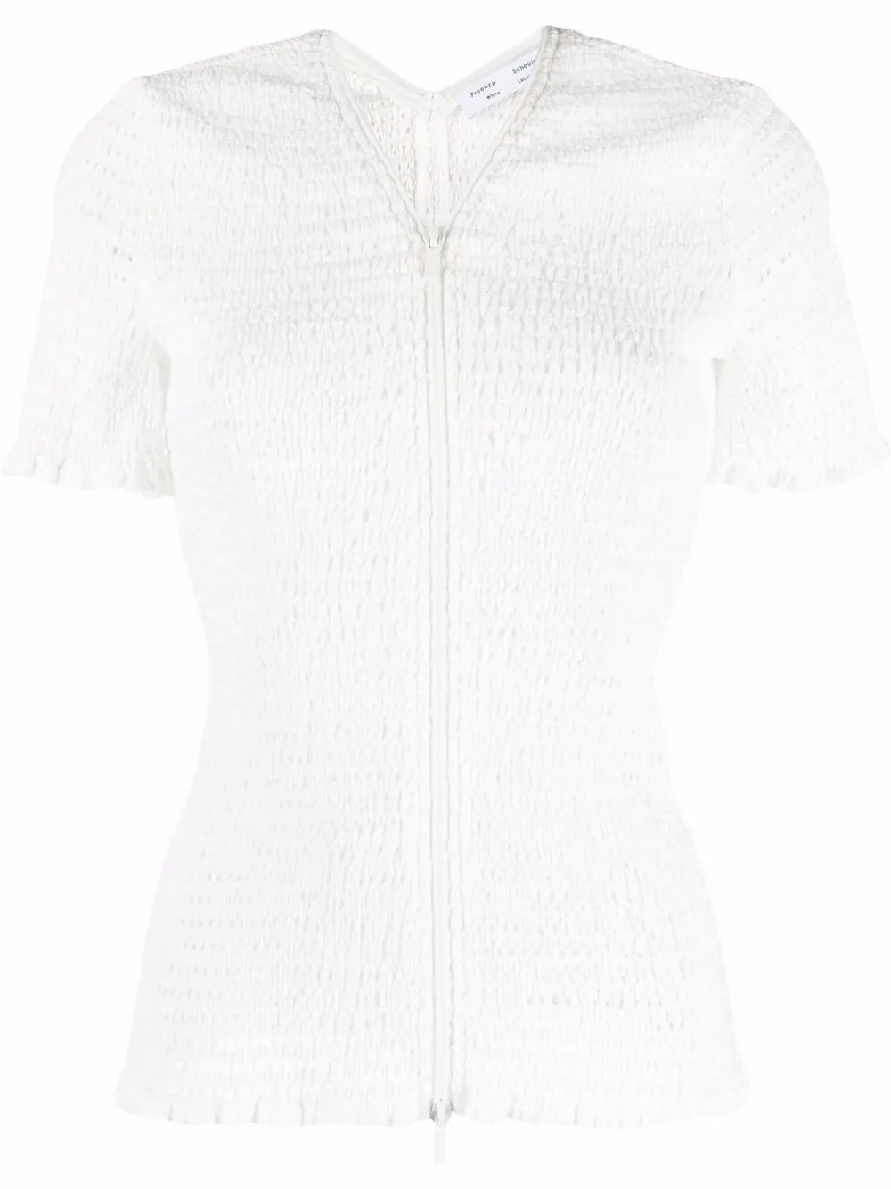 

Proenza Schouler White Label blusa de crochet con cierre - Blanco