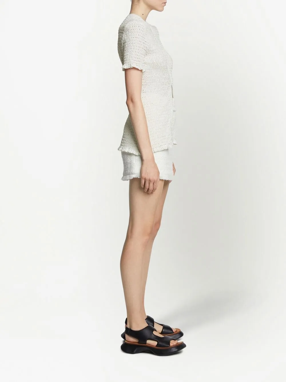 Proenza Schouler White Label Crochet Zip-front Blouse In White
