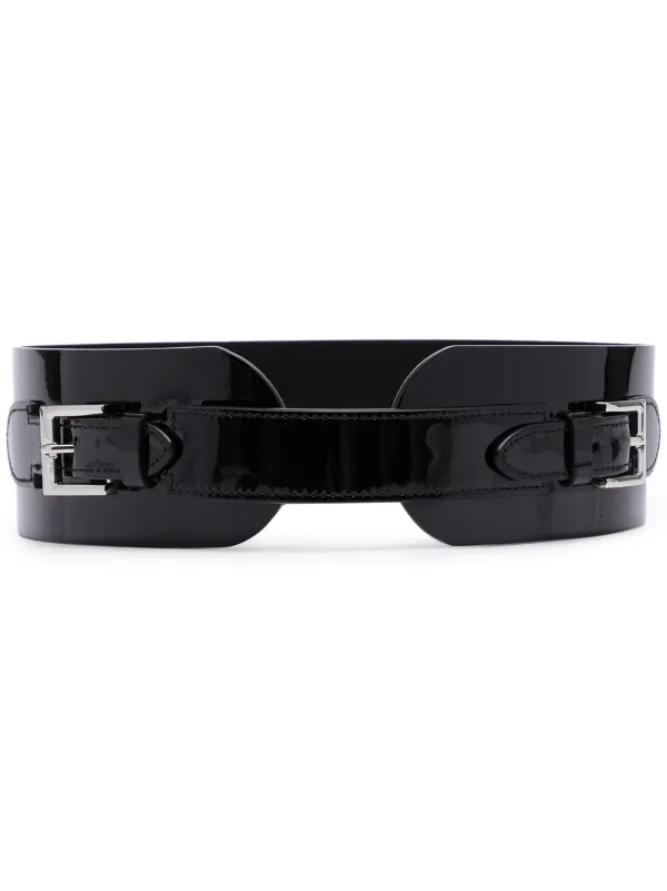 patent leather wide belt