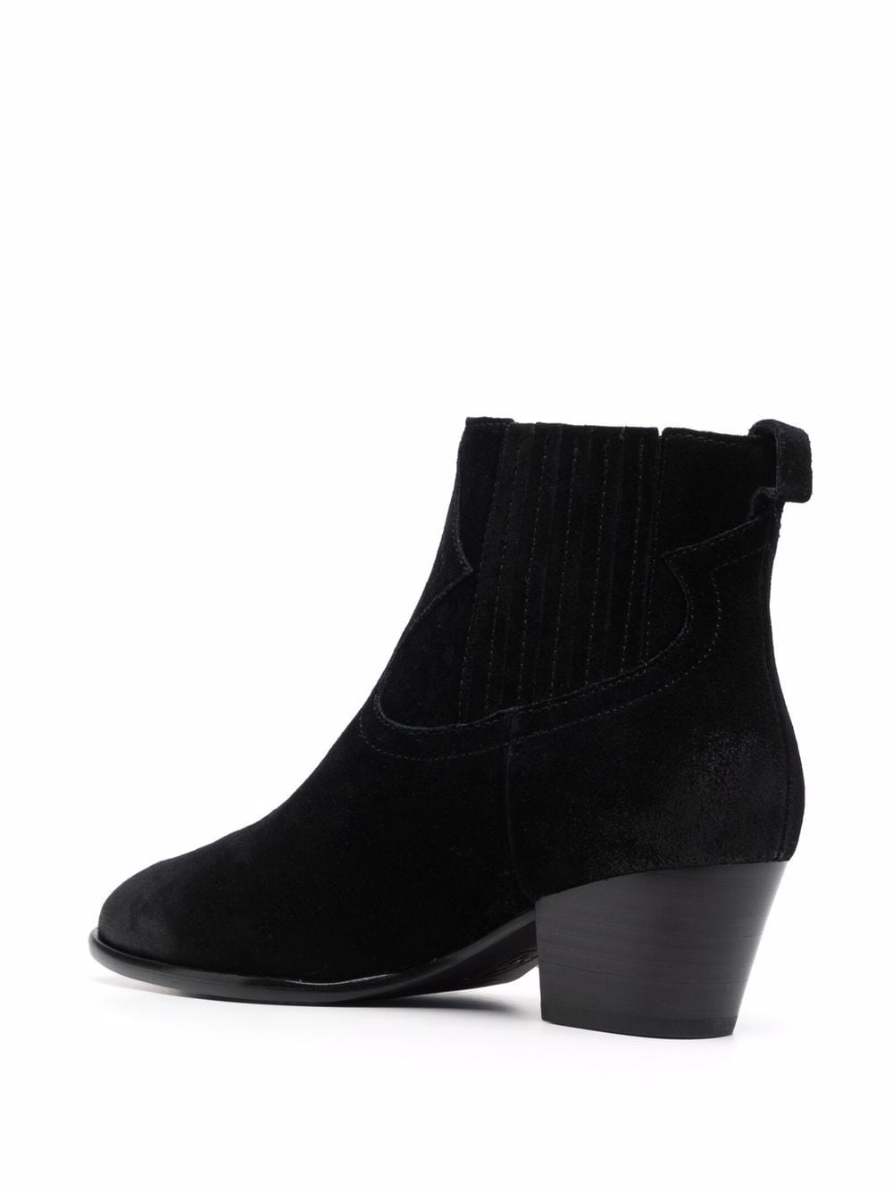 Shop Ash Harper Pointed-toe Stacked-heel Ankle Boots In Schwarz