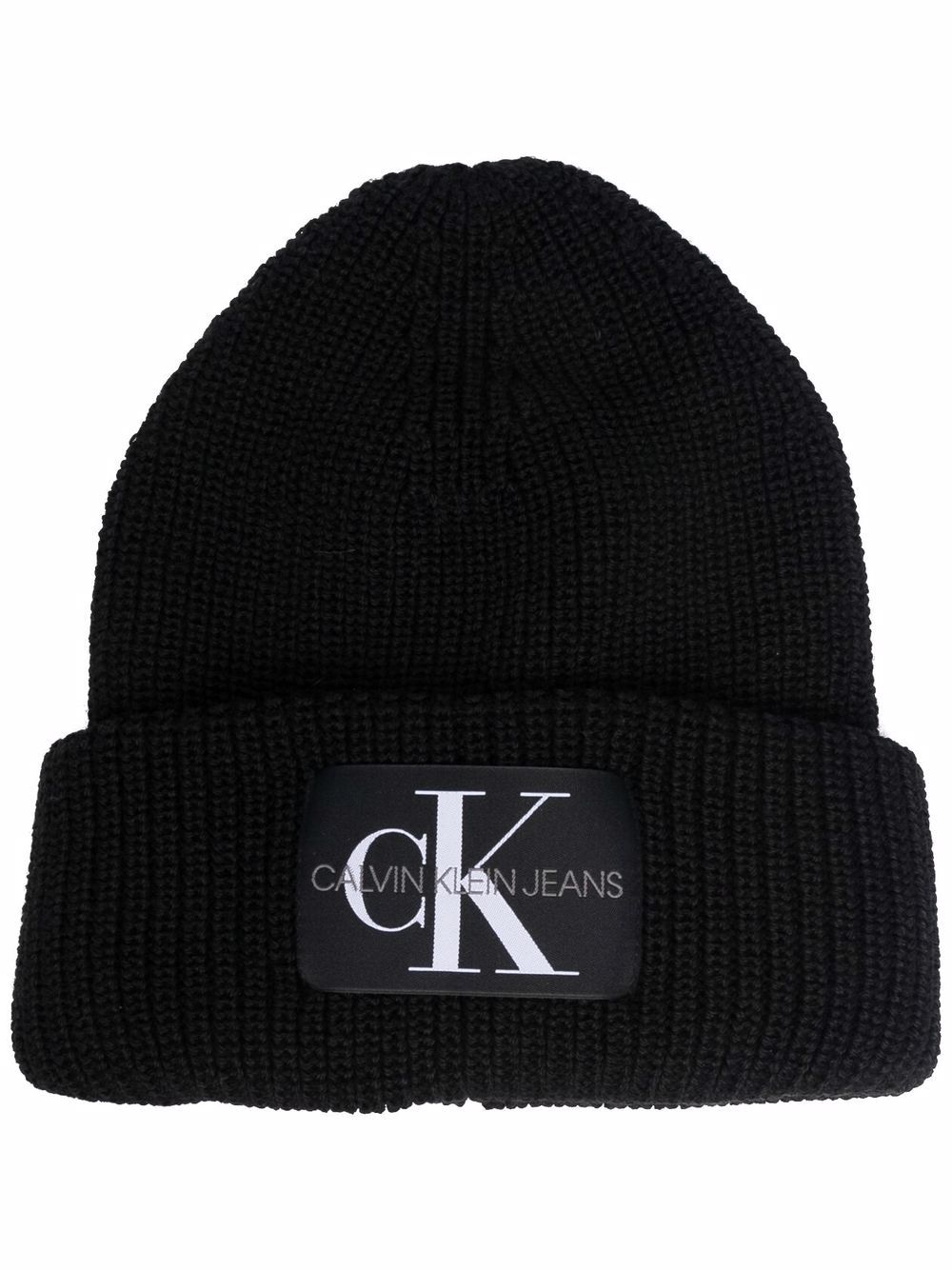 фото Calvin klein шапка бини крупной вязки с логотипом