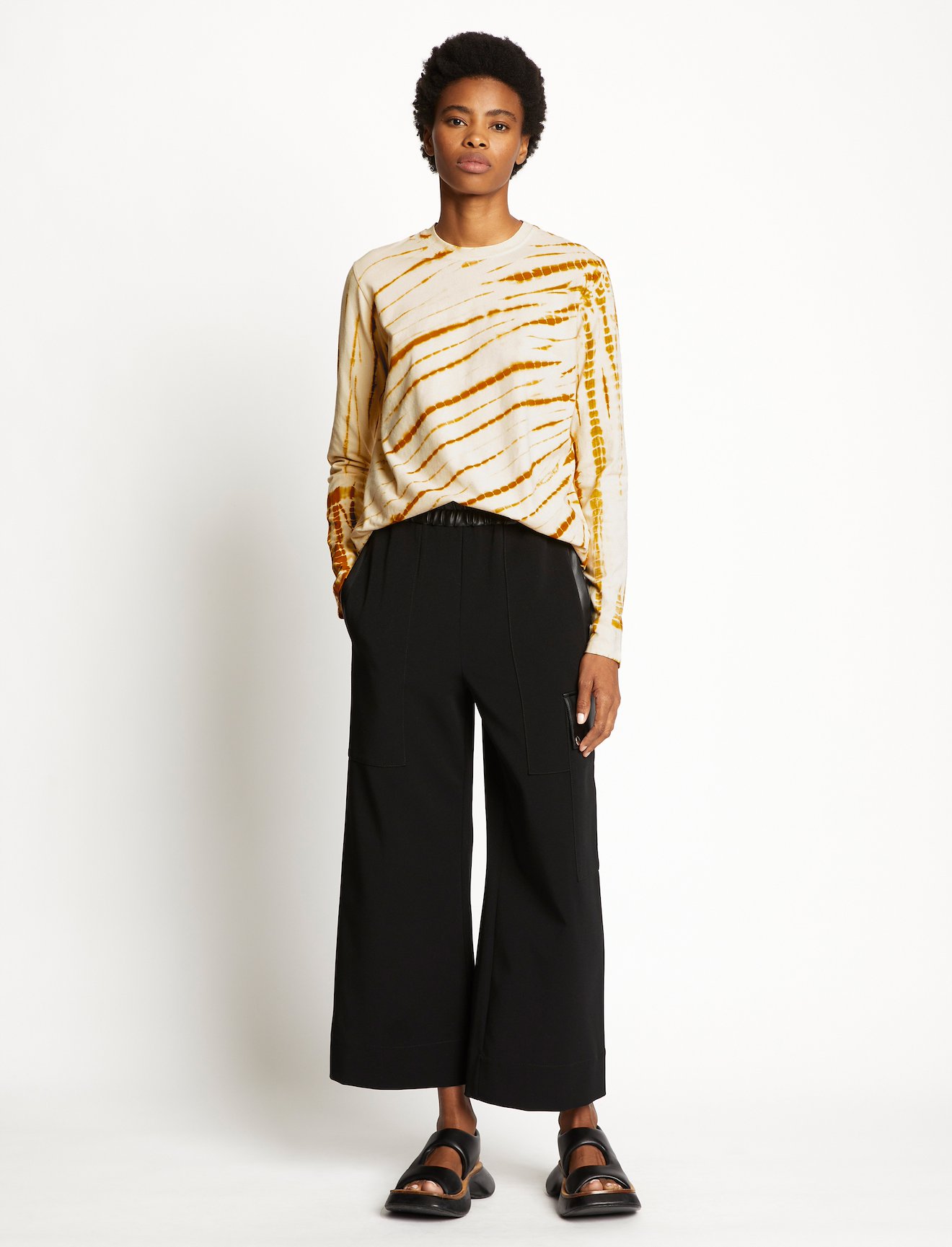 Tie Dye Long Sleeve T-Shirt in neutrals | Proenza Schouler