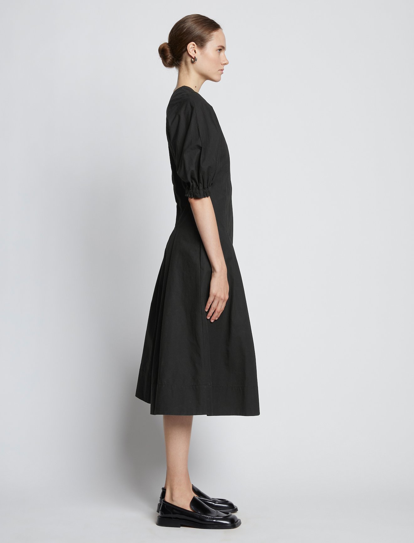 Cotton Linen Puff Sleeve Dress #1