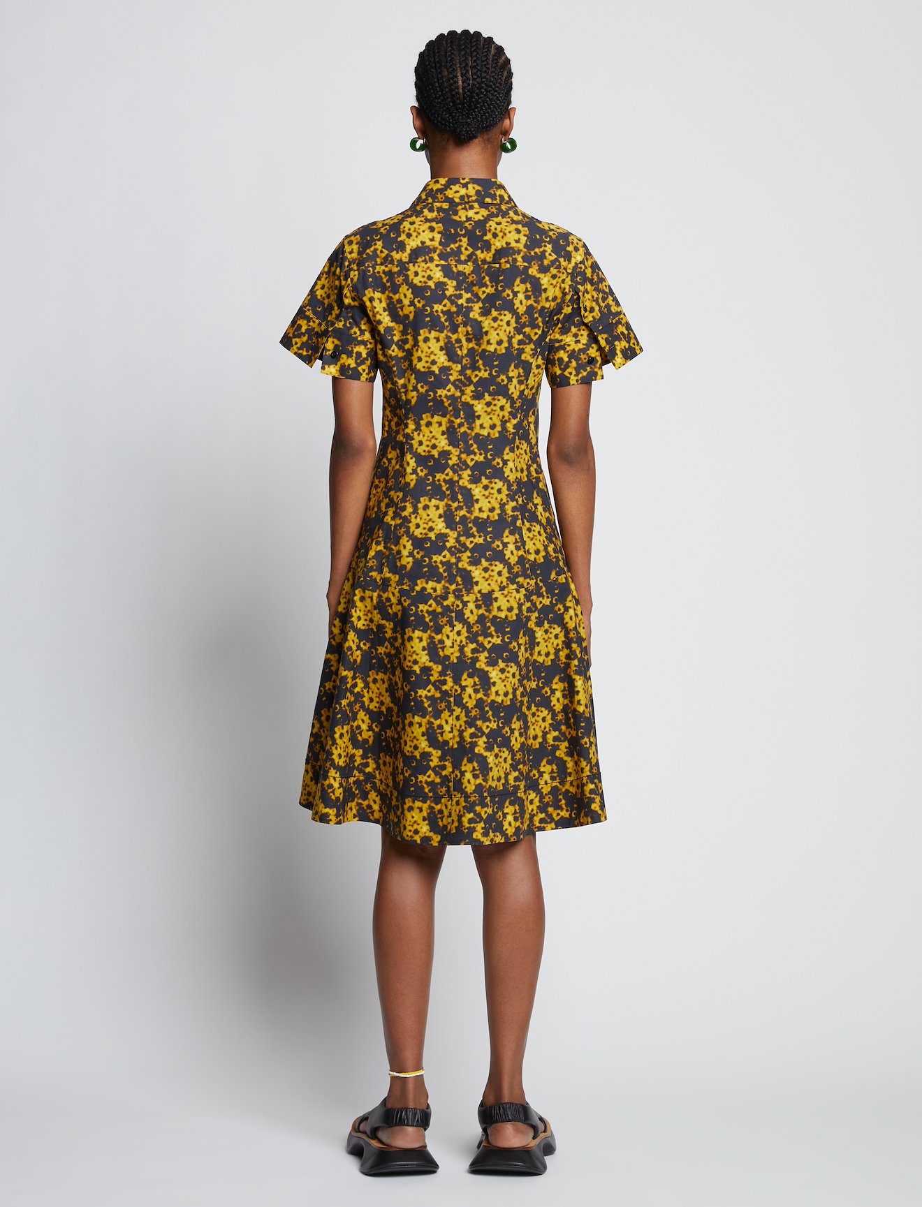 Sunflower Poplin Short Sleeve Dress in yellow | Proenza Schouler