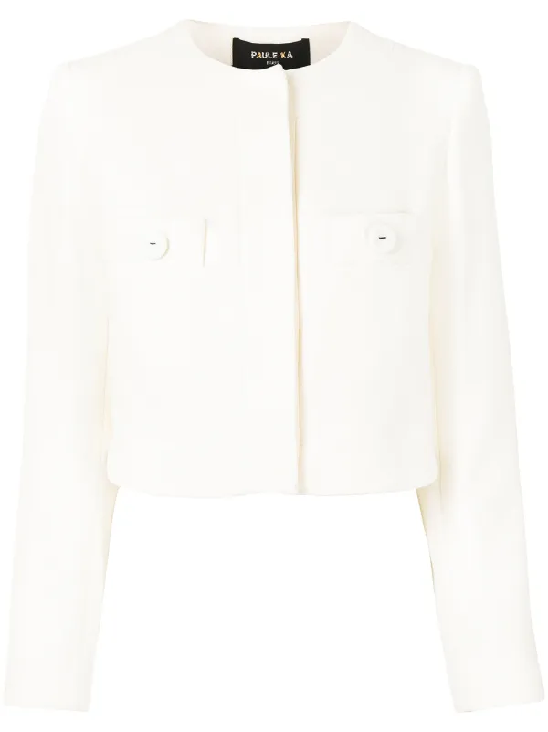 collarless white jacket