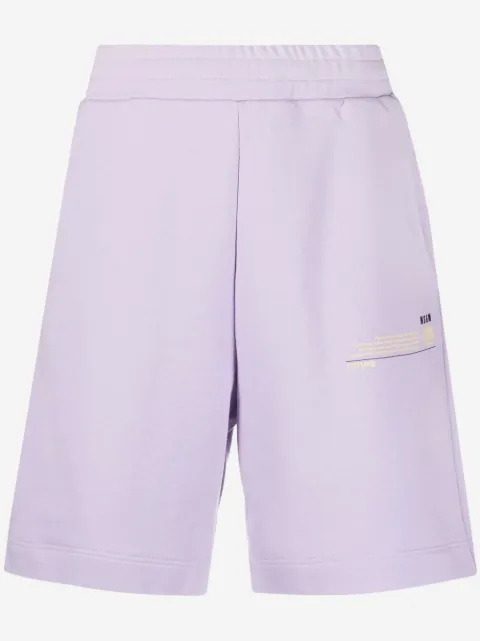 MSGM logo patch track shorts 
