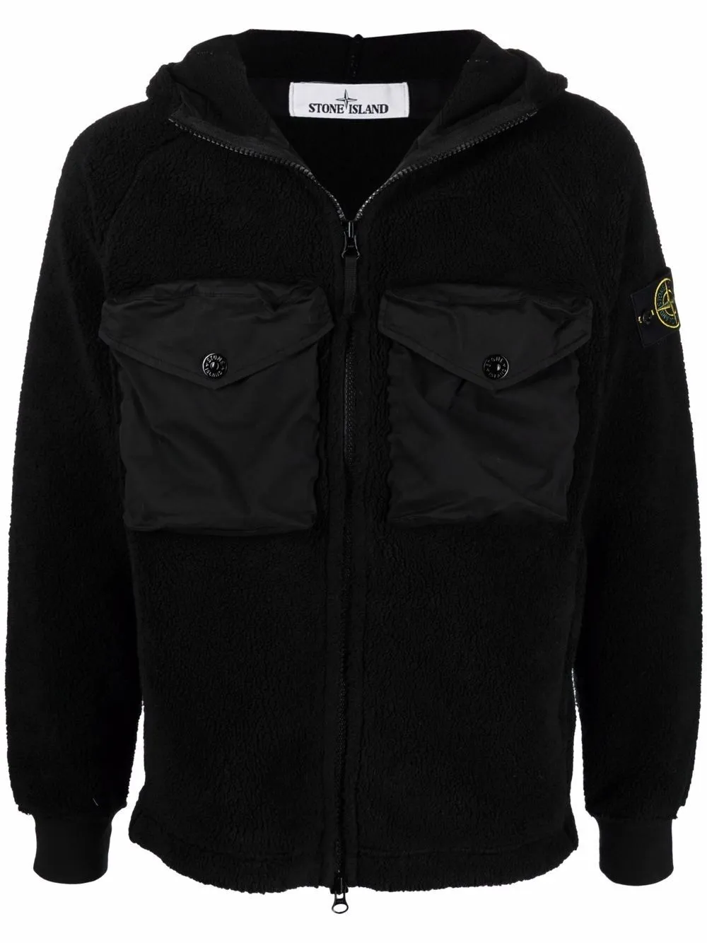 Compass-patch fleece jacket | Stone 
