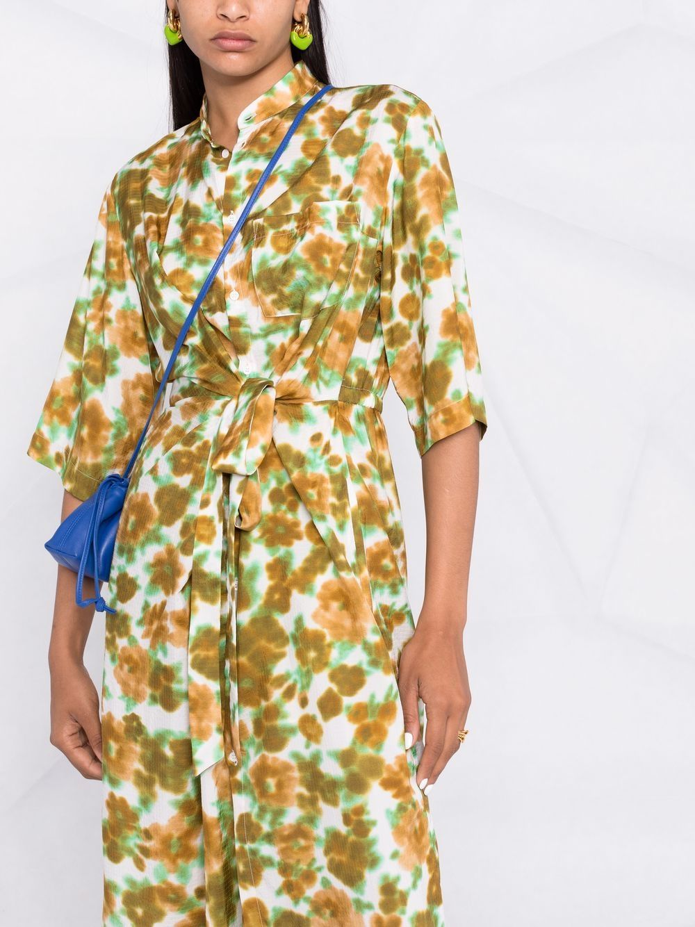 фото Christian wijnants платье с завязками и цветочным принтом