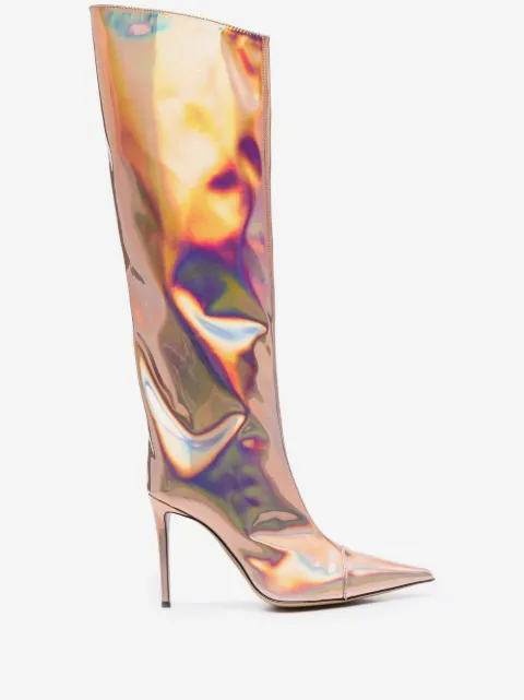 Alexandre Vauthier iridescent-effect knee-length boots
