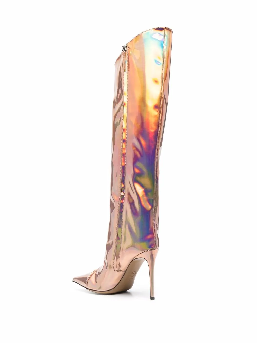 Alexandre Vauthier Iridescent-effect Knee-length Boots In Rosa