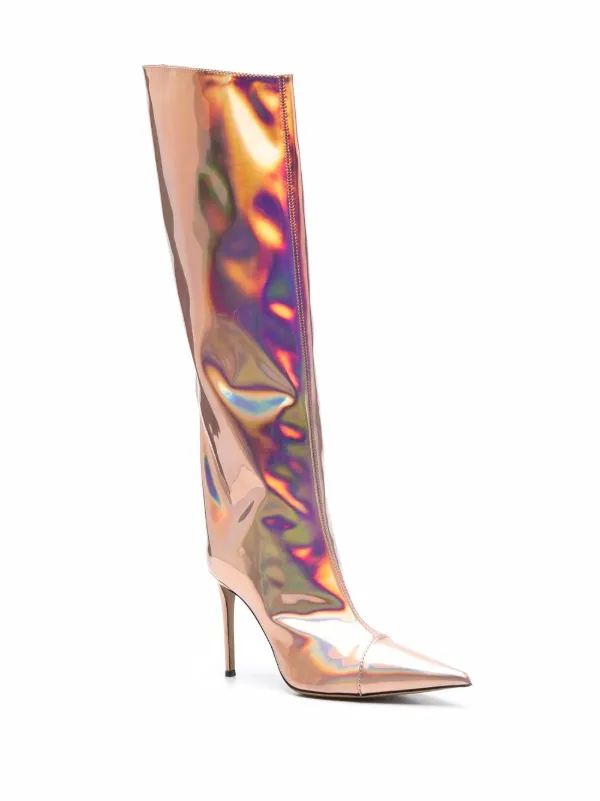 Alexandre Vauthier iridescent-effect knee-length Boots Pink