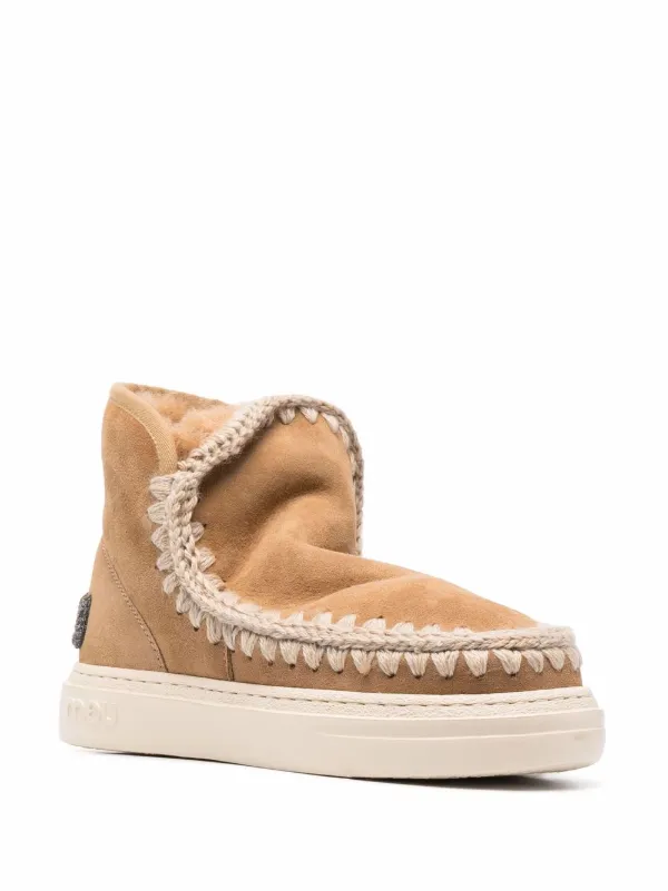 Mou Crochet stitch trim Sneaker Boots Farfetch