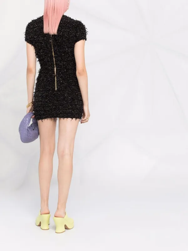 Balmain sequin-embellished Tweed Mini Dress | Black | FARFETCH