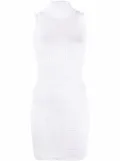 Balmain monogram-pattern sleeveless dress - White