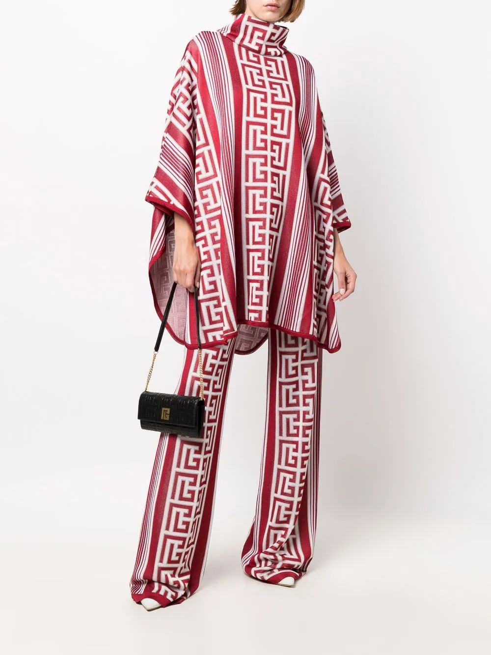 фото Balmain брюки с завышенной талией и монограммой