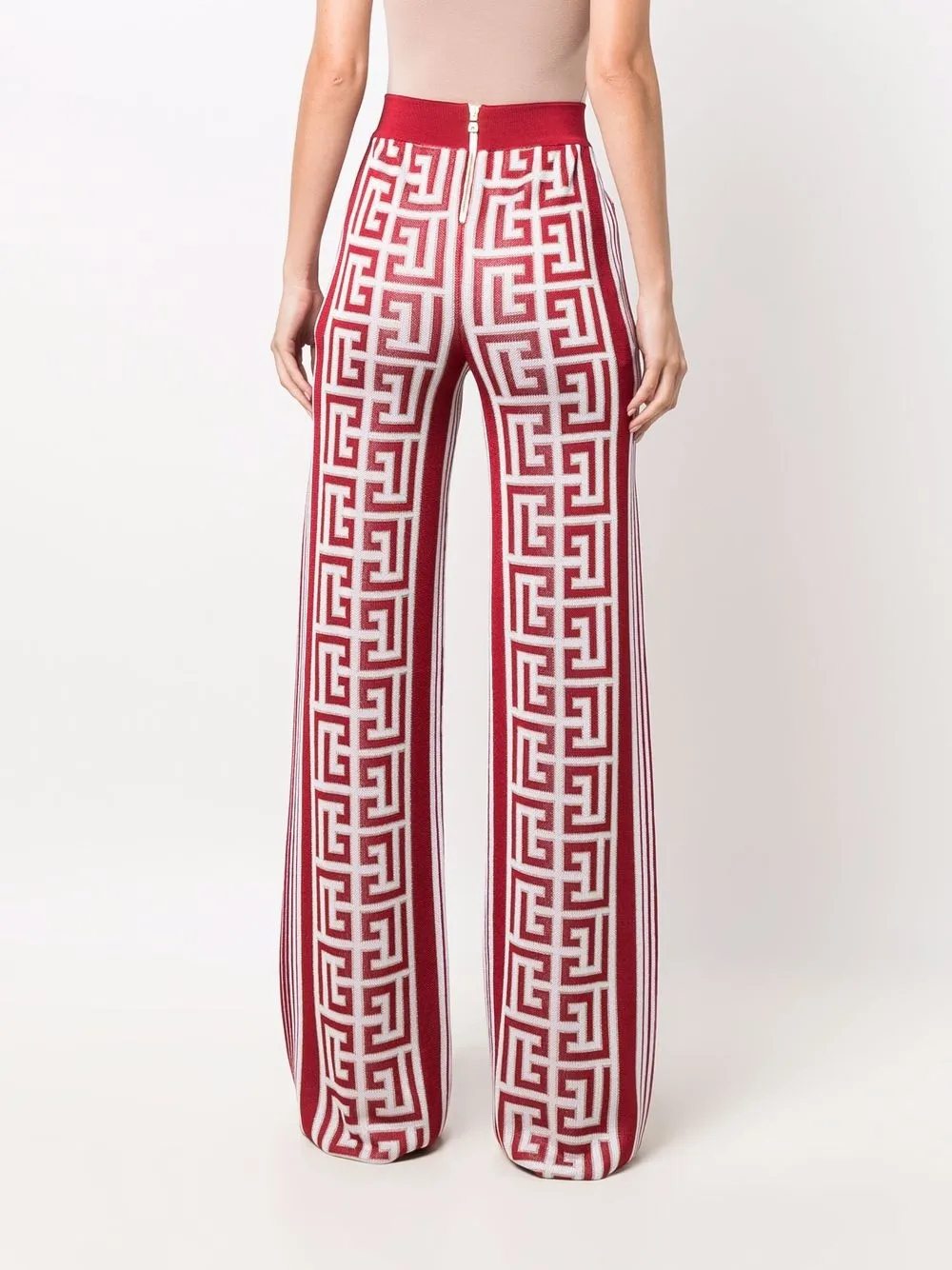 фото Balmain брюки с завышенной талией и монограммой