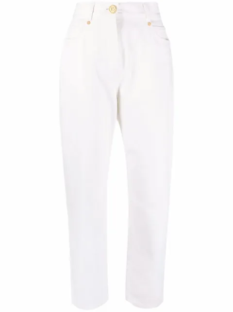 logo-button high-rise jeans