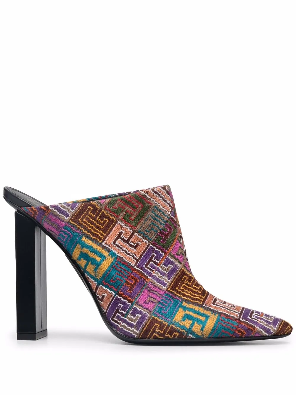 

Balmain Ulla 95mm tapestry-monogram mules - Purple