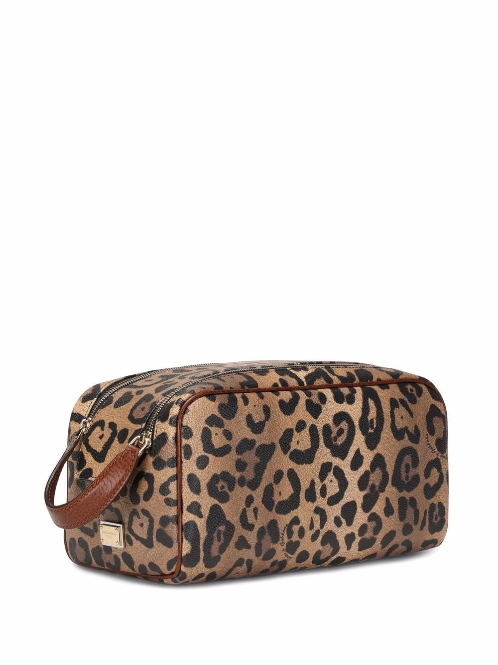 Shop Dolce & Gabbana Crespo Leopard-print Airpods Case In Brown