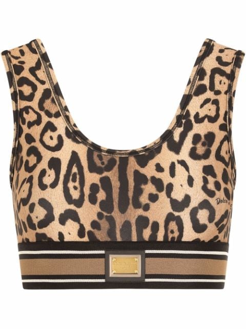 Dolce & Gabbana haut crop à imprimé léopard