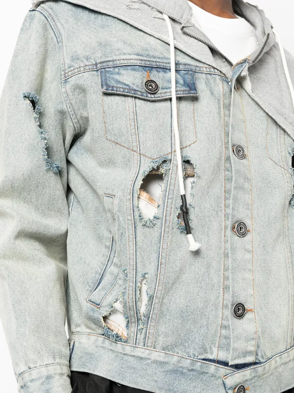 Grey denim hooded jacket on sale