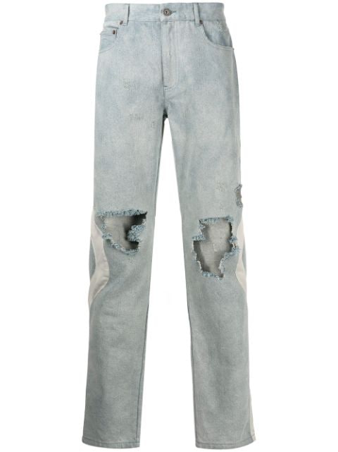 Mostly Heard Rarely Seen jeans rectos con diseño rasgado