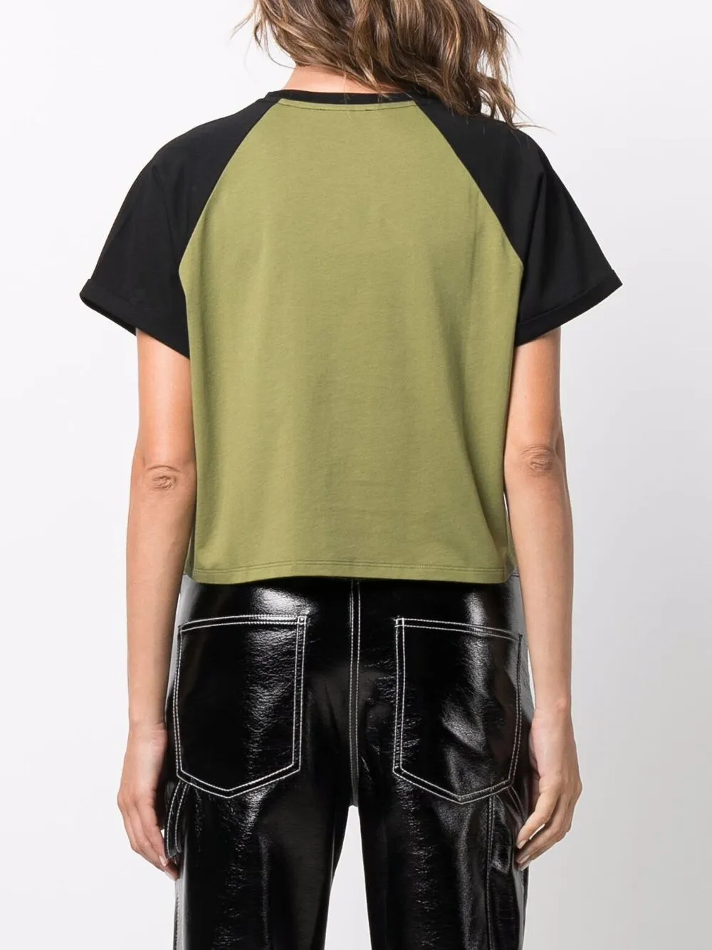 фото Balmain укороченная футболка с графичным принтом