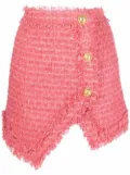 Balmain textured-tweed mini skirt - Pink
