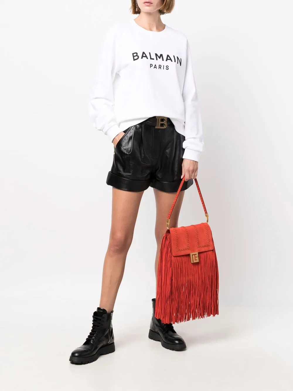 фото Balmain сумка на плечо ely с бахромой