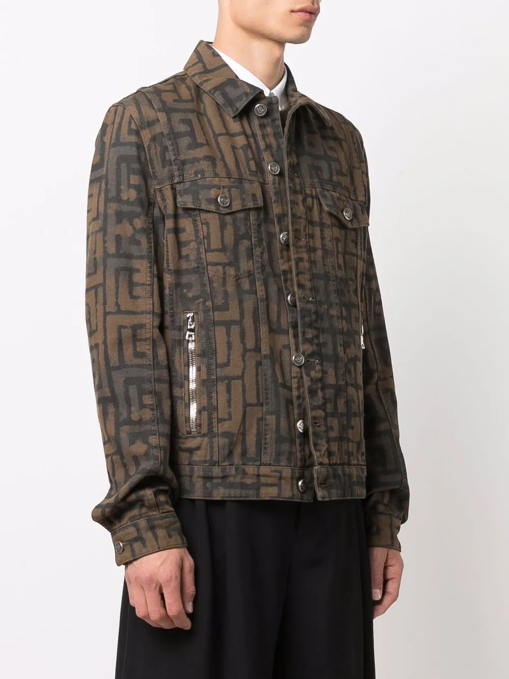 фото Balmain джинсовая куртка с монограммой