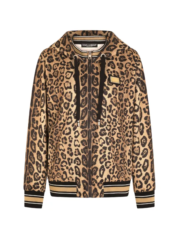 DOLCE&GABBANA レオパード柄 ジャケット ジップパーカー ヒョウ柄 Dolce & Gabbana ドルチェ＆ガッバーナ レオパード パーカー - FARFETCH