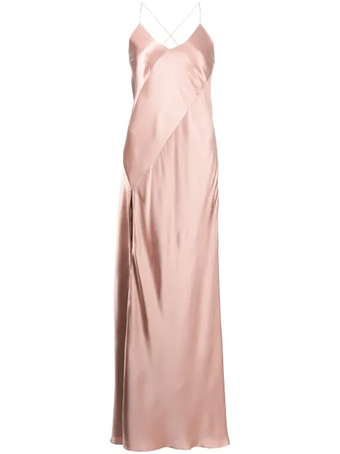 Michelle Mason vestido largo de seda con espalda descubierta 