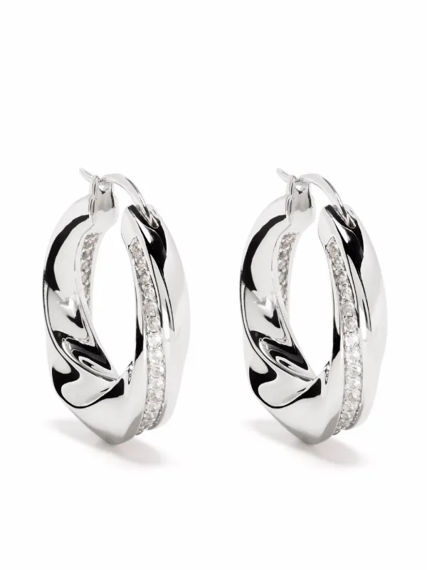 Accessorize London Women's Silver Twisted Silver Hoop Earrings