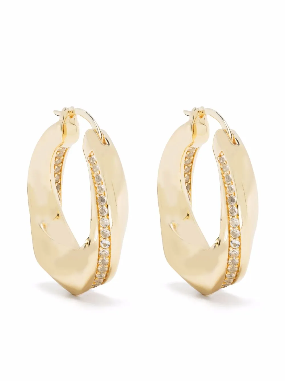 Image 1 of Tom Wood Infinity Rock-Crystal gold-plated sterling-silver hoops