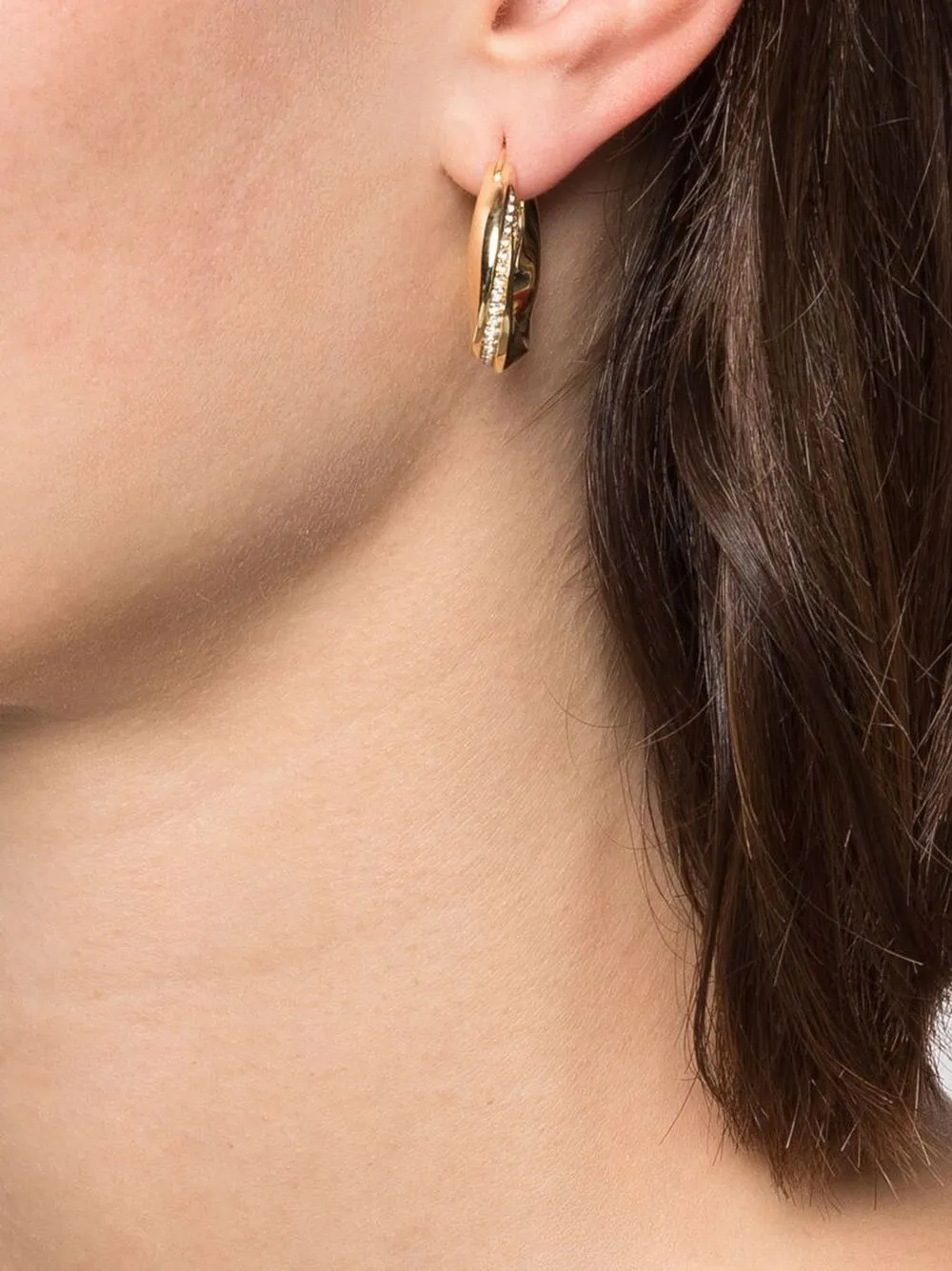 Image 2 of Tom Wood Infinity Rock-Crystal gold-plated sterling-silver hoops