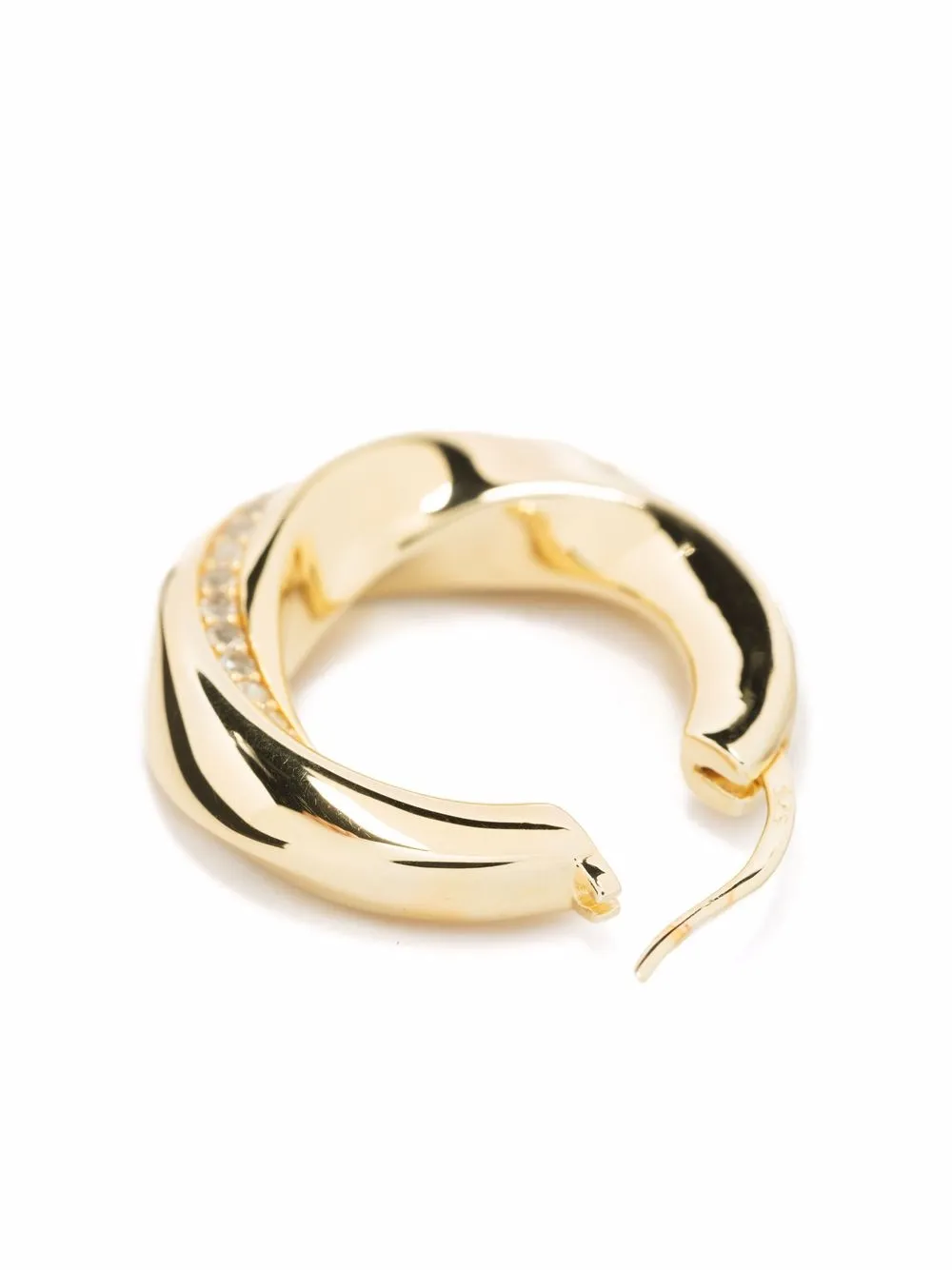 Shop Tom Wood Infinity Rock-crystal Gold-plated Sterling-silver Hoops