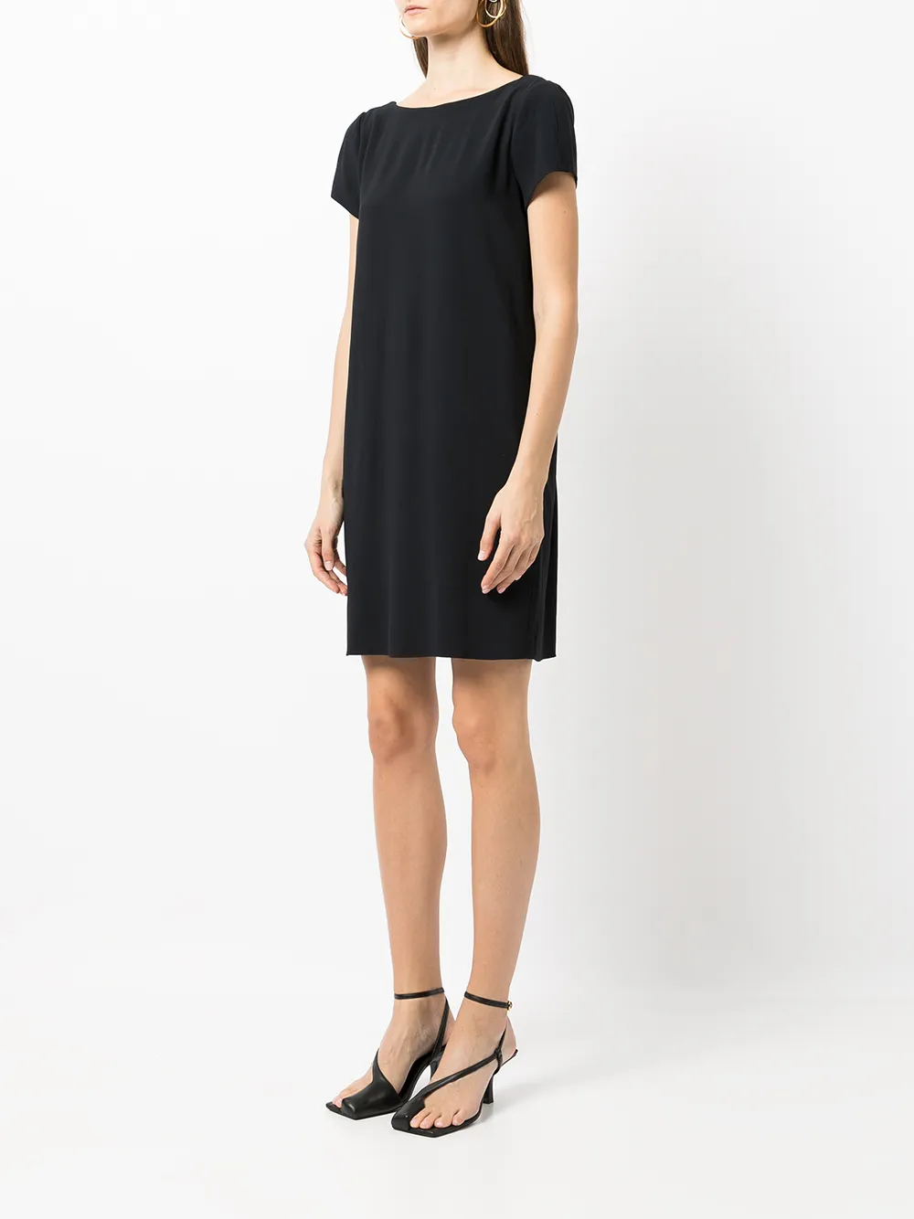 фото Emporio armani платье-трапеция с короткими рукавами