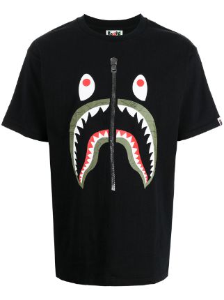 A BATHING APE® shark-print Cotton T-shirt - Farfetch