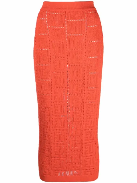 Balmain perforated monogram skirt