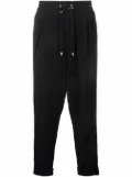 Balmain slouchy crepe tapered-leg track pants - Black