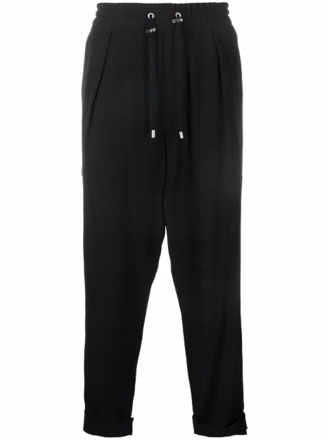 Balmain slouchy crepe tapered-leg track pants