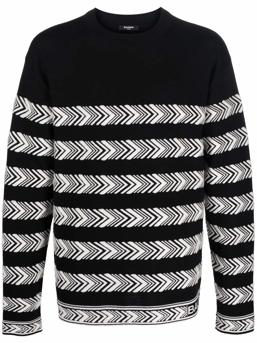 

Balmain suéter tejido de intarsia manga larga - Negro